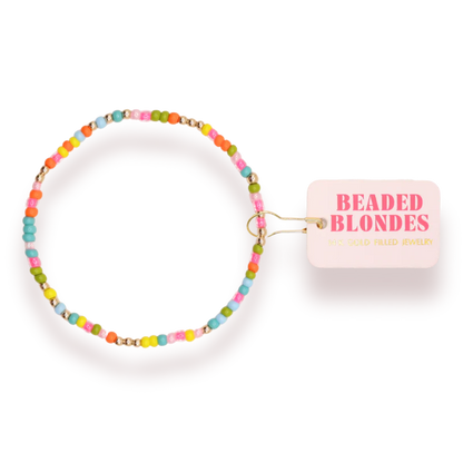 Beaded Blondes Rainbow Bracelet – Colorful Stretch Bracelet for Women