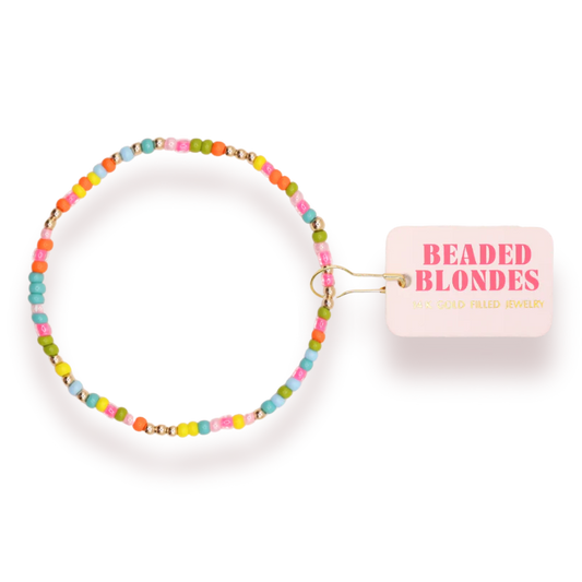 Beaded Blondes Rainbow Bracelet – Colorful Stretch Bracelet for Women