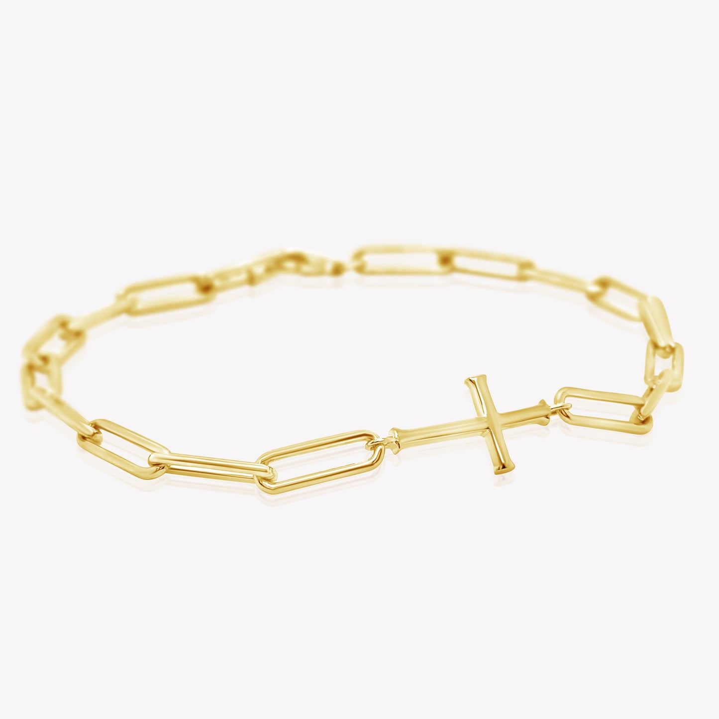 Gold Chain Breaker Cross Bracelet