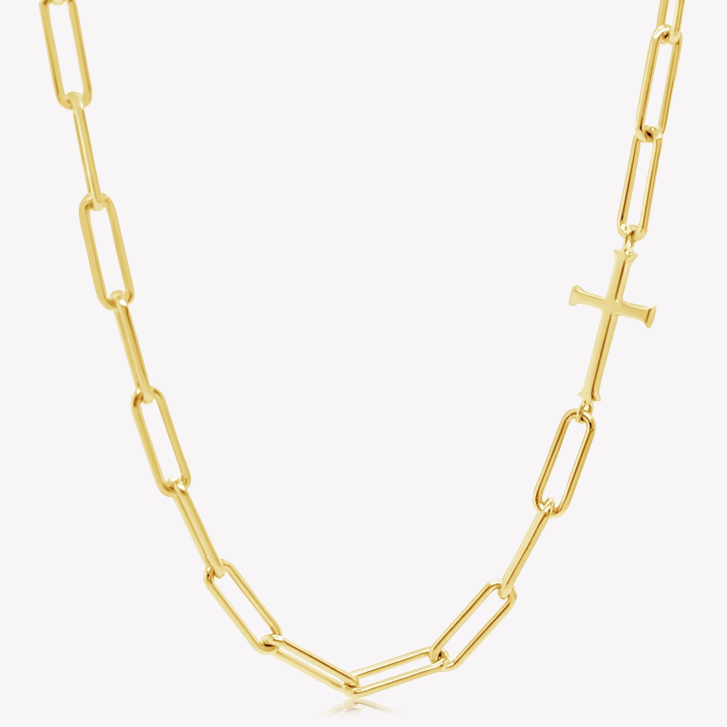 Gold Chain Breaker Cross Necklace