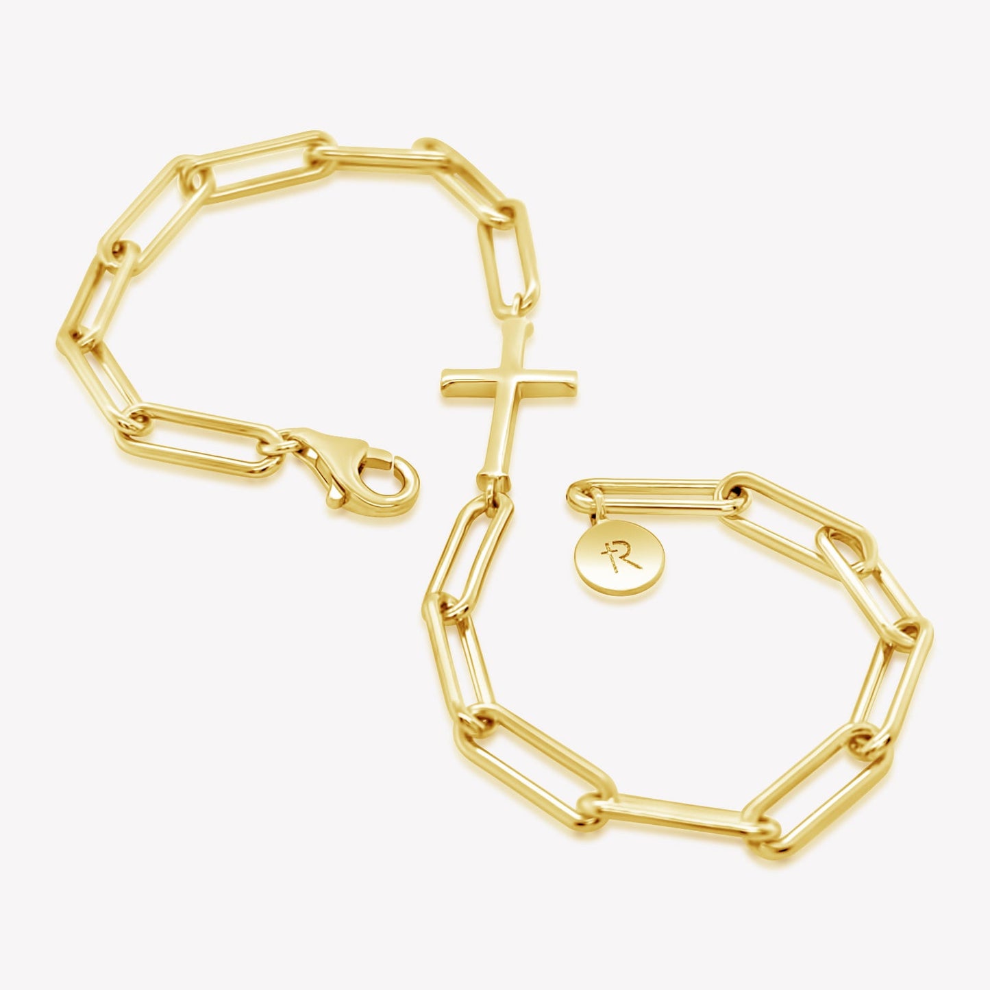 Gold Chain Breaker Cross Bracelet