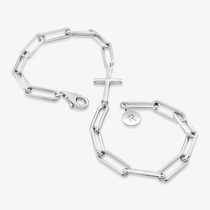 Silver Chain Breaker Cross Bracelet