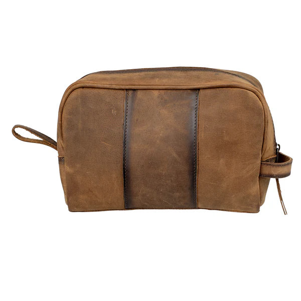STS Ranchwear Foreman Leather Shave Kit – Genuine Leather Travel Toiletry Bag
