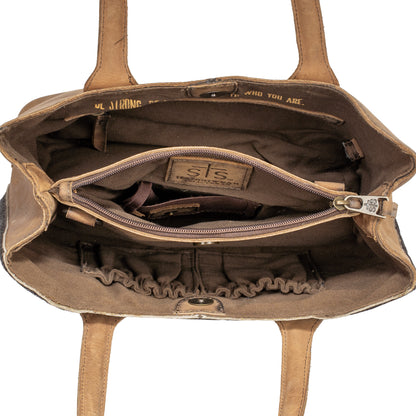 interior view STS Ranchwear Cowhide Josie Satchel Jennifer Smith STS Ranch