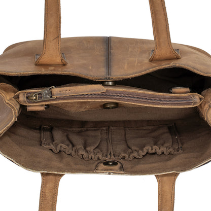 inside view of STS Ranchwear Cowhide Josie Satchel Jennifer Smith STS Ranch