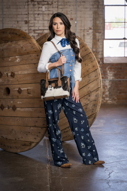 quote "Be Strong, Be Real, Be True to Who You Are." inside STS Ranchwear Cowhide Josie Satchel Jennifer Smith STS Ranch
