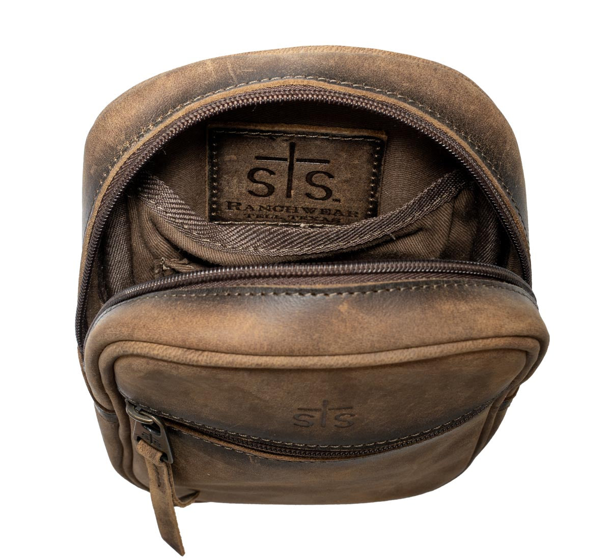 STS Ranchwear Baroness Auzlyn Leather Crossbody Bag Jennifer Smith STS Ranchwear interior product image showing pocket