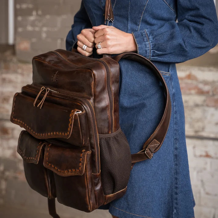 STS Ranchwear Bandera Chocolate Leather Backpack