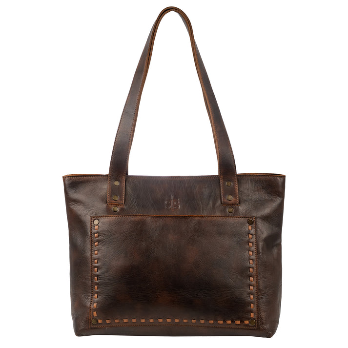 STS Ranchwear Bandera Chocolate Simple Leather Tote Bag