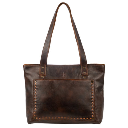 STS Ranchwear Bandera Chocolate Simple Leather Tote Bag