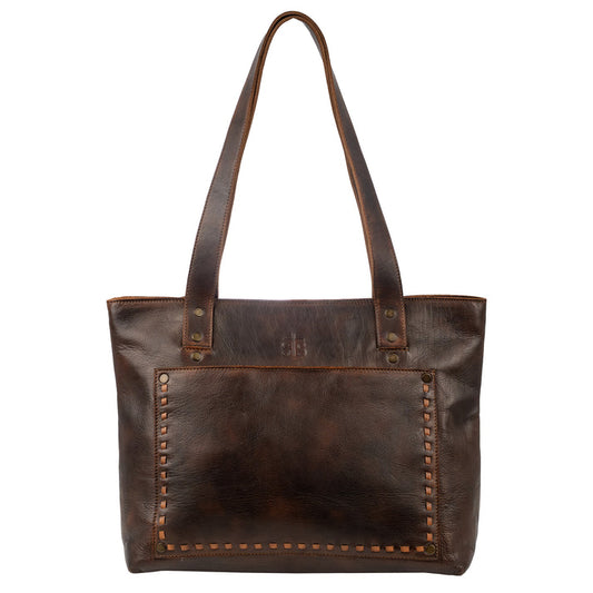 STS Ranchwear Bandera Chocolate Simple Leather Tote Bag