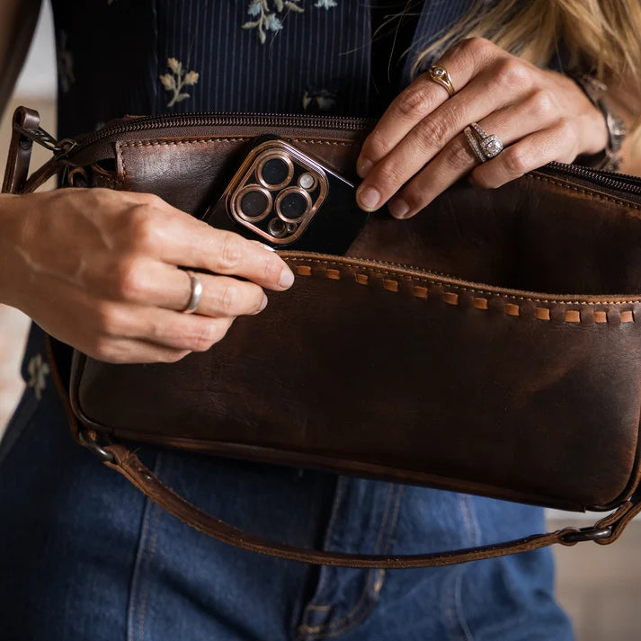 STS Ranchwear Bandera Chocolate Leather Shoulder Bag