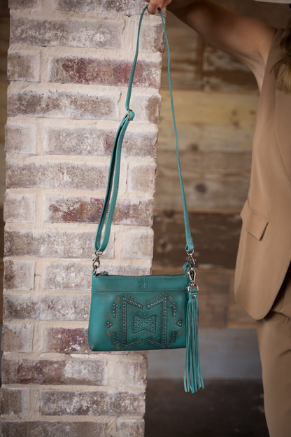 STS Ranchwear Wayfarer Turquoise Grace Leather Crossbody Bag