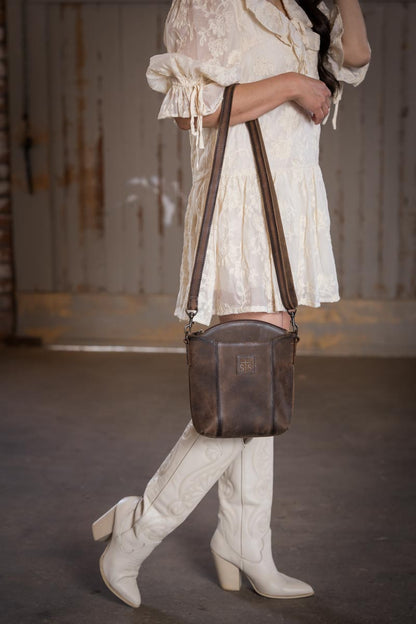 STS Ranchwear Baroness Josie  distressed leather crossbody bag Jennifer Smith STS Ranch lifestyle image 3