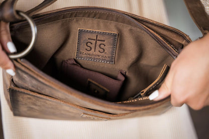 STS Ranchwear Baroness Olivia distressed leather crossbody bag
western leather crossbody purse by STS Ranchwear brown distressed leather western handbag Jennifer Smith STS Ranch concealed carry holder