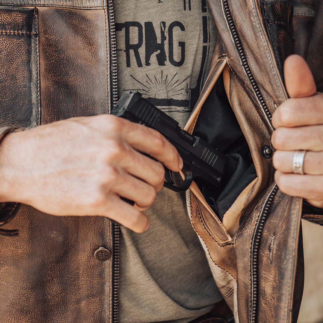 MENS JESSE JAMES JACKET - TOFFEE