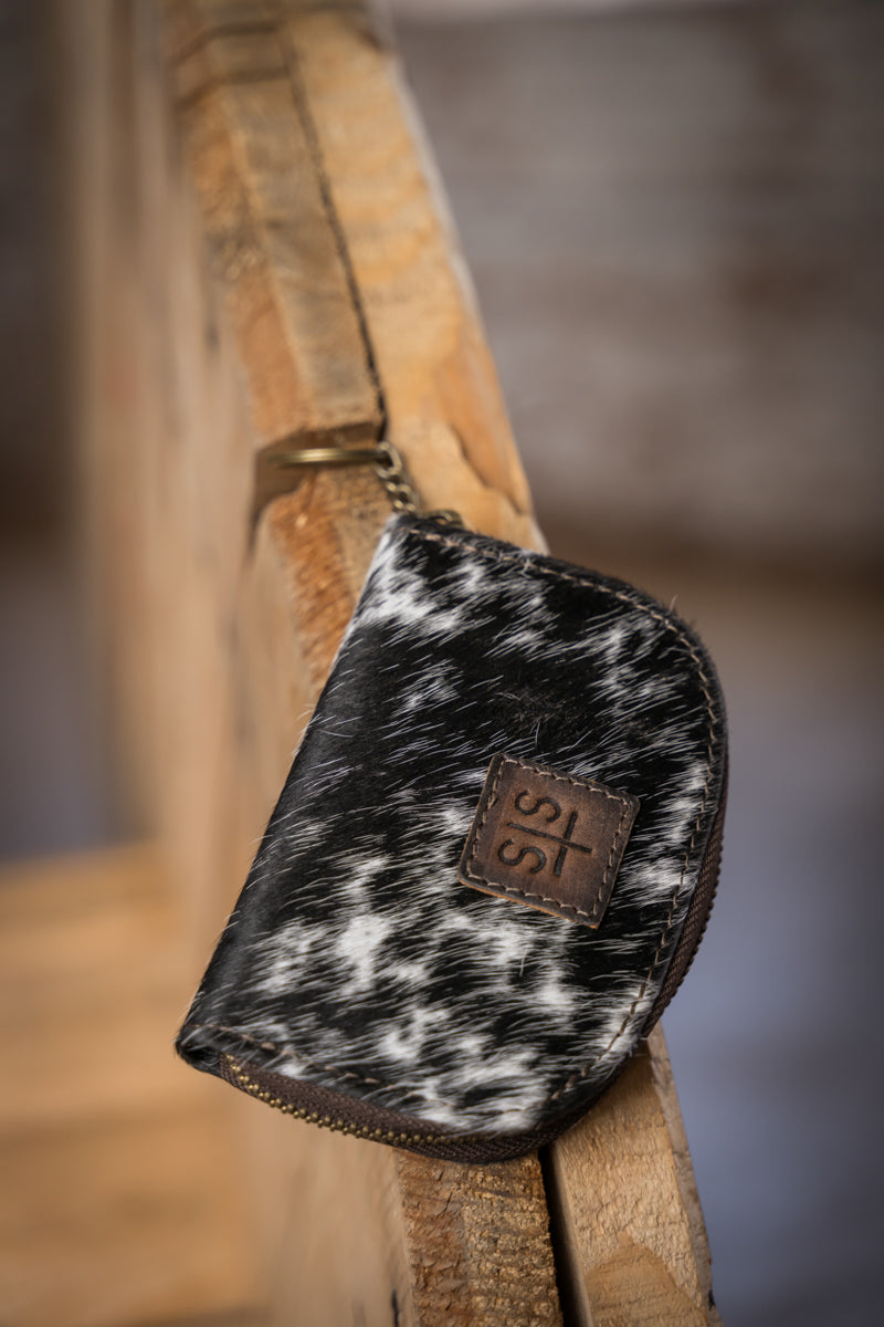 STS Ranchwear Cowhide Adlee Keychain Wallet designed by Jennifer Smith STS Ranch front view hanging