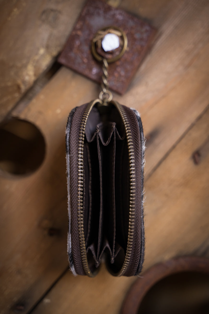 STS Ranchwear Cowhide Adlee Keychain Wallet designed by Jennifer Smith STS Ranch interior hanging
