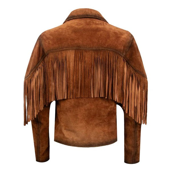 LADIES CALAMITY RUST FRINGE JACKET