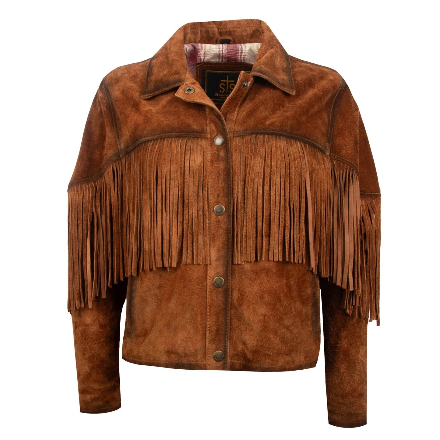 LADIES CALAMITY RUST FRINGE JACKET