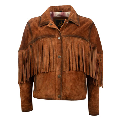 LADIES CALAMITY RUST FRINGE JACKET