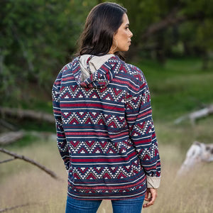 UNISEX SLOANE 1/4 SNAP NAVY AZTEC PULLOVER