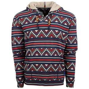 UNISEX SLOANE 1/4 SNAP NAVY AZTEC PULLOVER