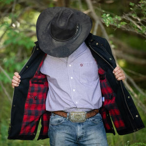 MENS GRANDALE WOOL BARN JACKET - BLACK