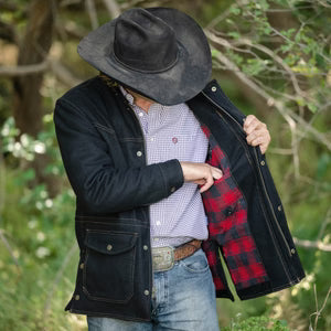MENS GRANDALE WOOL BARN JACKET - BLACK