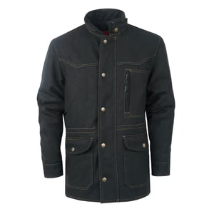 MENS GRANDALE WOOL BARN JACKET - BLACK