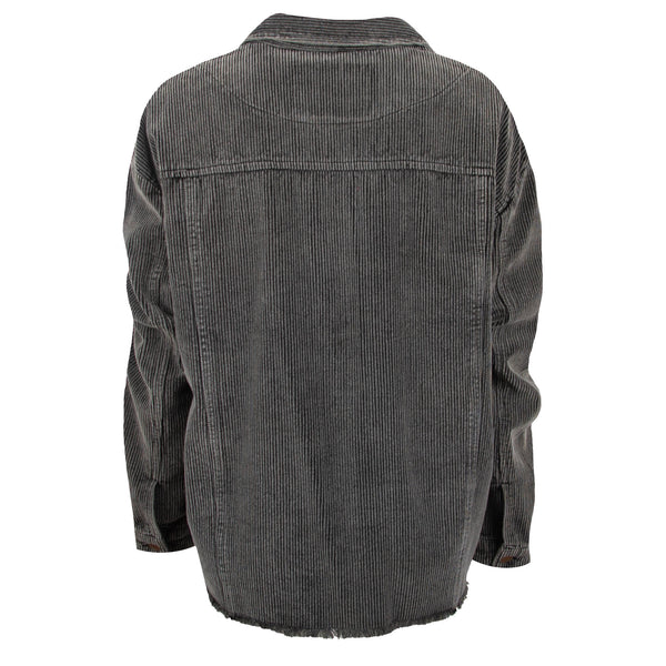 LADIES ABBY CHARCOAL CORDUROY  SHACKET