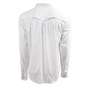 MENS FISCHER LONG SLEEVE PEARL SNAP SHIRT - WHITE