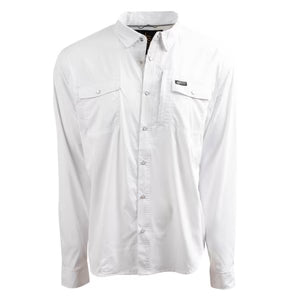 MENS FISCHER LONG SLEEVE PEARL SNAP SHIRT - WHITE
