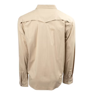 MENS FISCHER LONG SLEEVE PEARL SNAP SHIRT - KHAKI