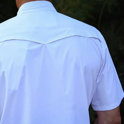 Men's Fischer Short Sleeve Pearl Snap Shirt - White
