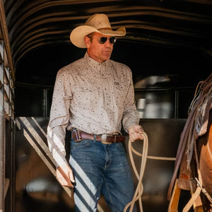 Mens Fischer Shirt Khaki Willy Print