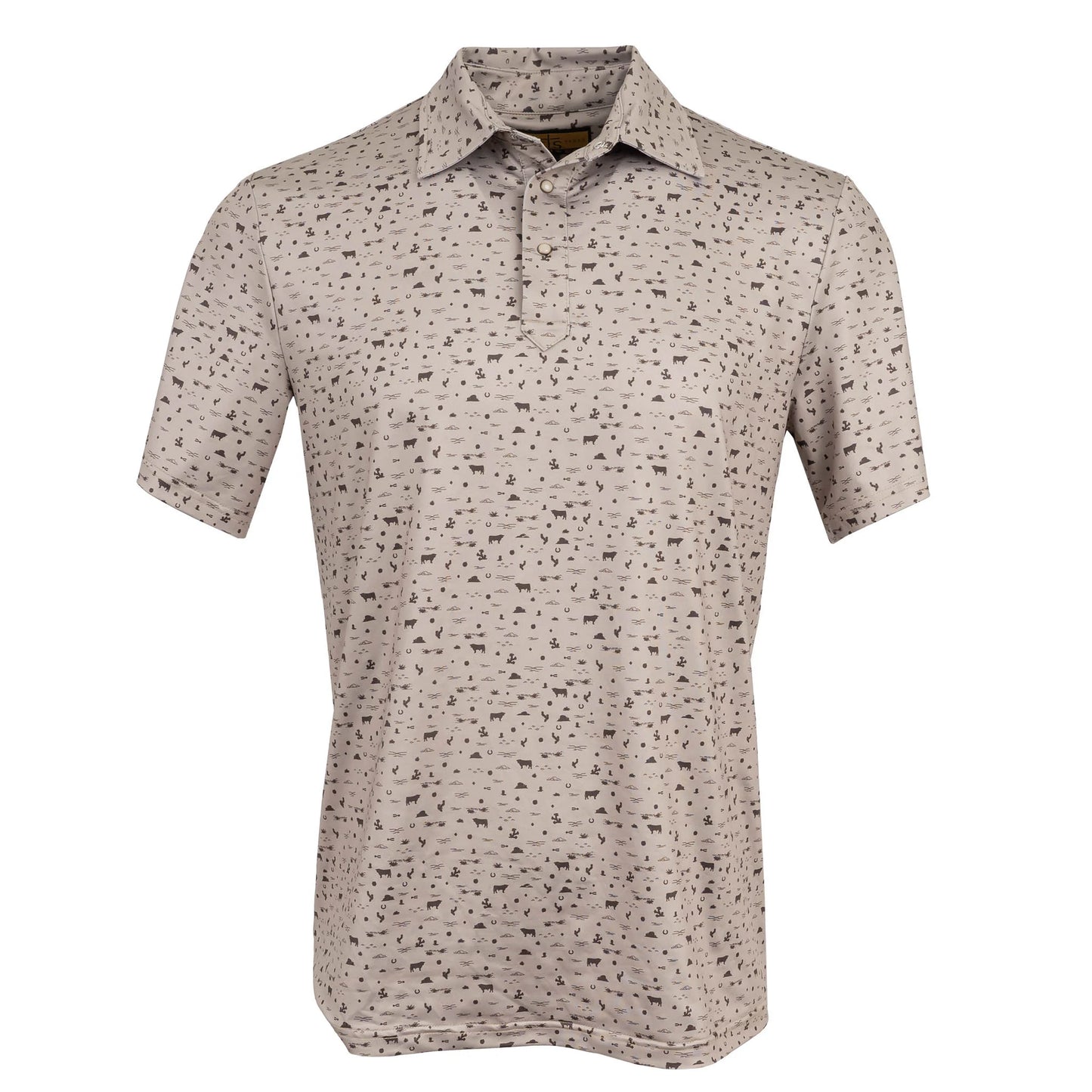 STS Ranchwear men’s fairway shirt desert sand front view western polo