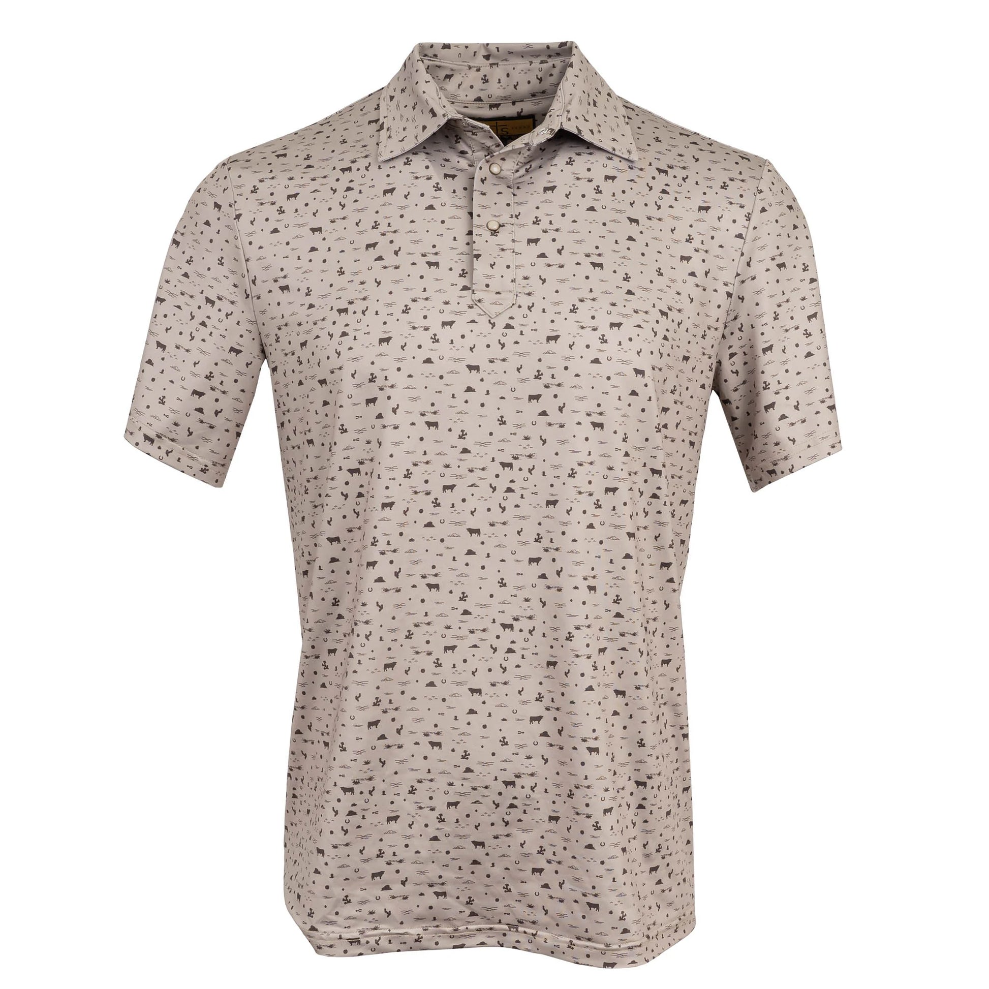STS Ranchwear men’s fairway shirt desert sand front view western polo