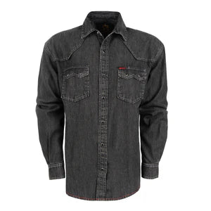 MENS JHETT BLACK PEARL SNAP DENIM SHIRT