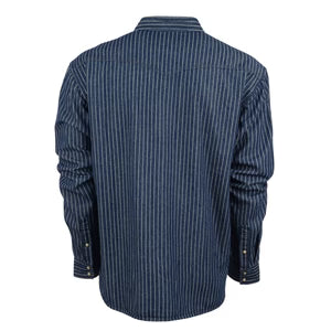 MENS RAILROAD DENIM PEARL SNAP LONG SLEEVE SHIRT