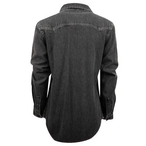 LADIES JHETT BLACK PEARL SNAP DENIM SHIRT