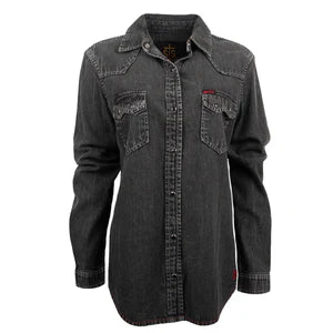 LADIES JHETT BLACK PEARL SNAP DENIM SHIRT