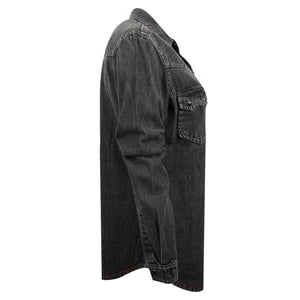 LADIES JHETT BLACK PEARL SNAP DENIM SHIRT