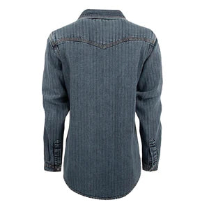 LADIES DUKE DENIM PEARL SNAP SHIRT