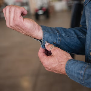 MENS PARKER DENIM PEARL SNAP SHIRT