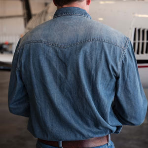 MENS PARKER DENIM PEARL SNAP SHIRT