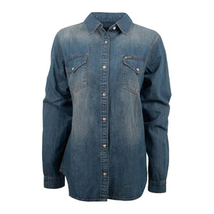LADIES PARKER DENIM PEARL SNAP SHIRT