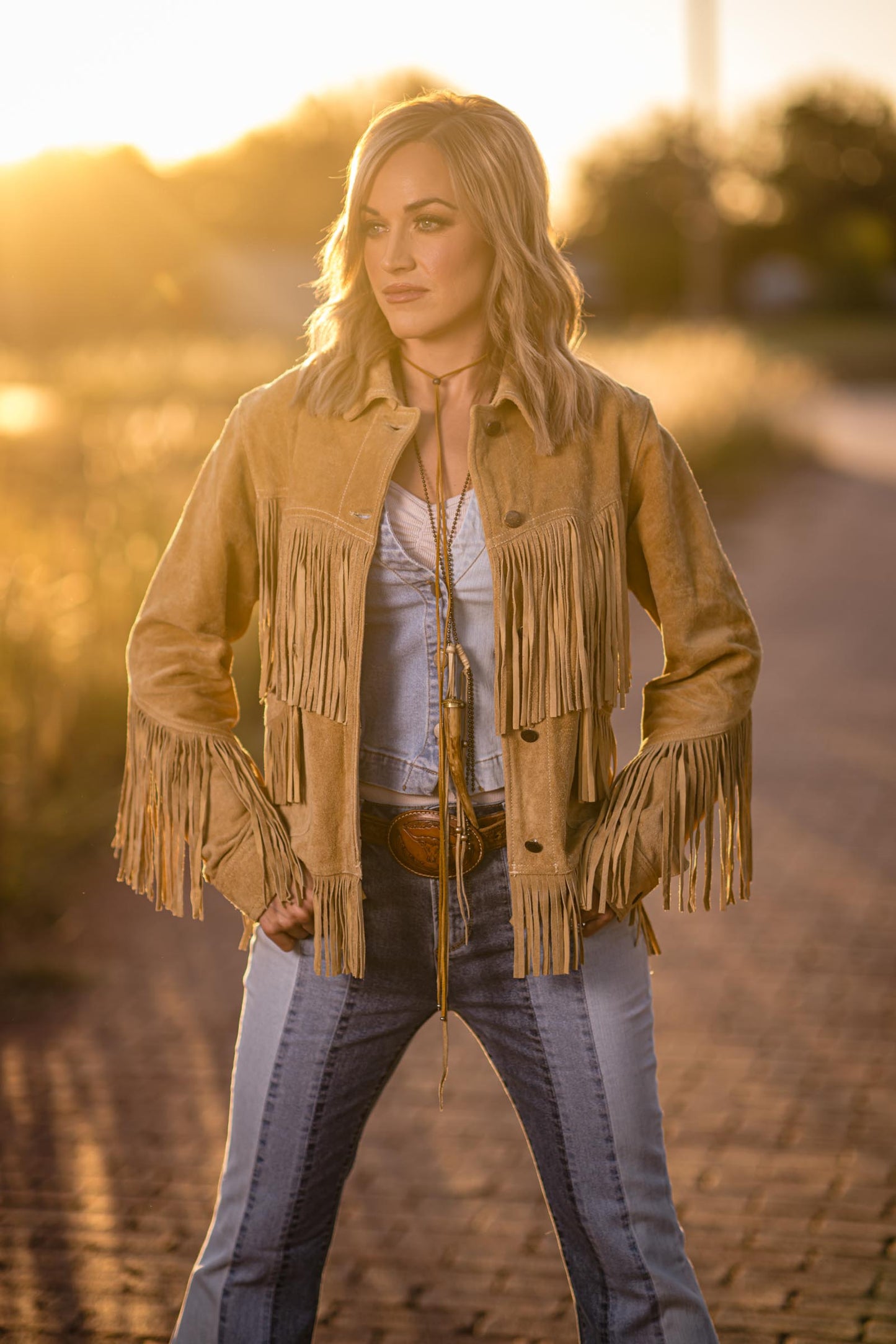 THE ELSA CAMEL SUEDE JACKET