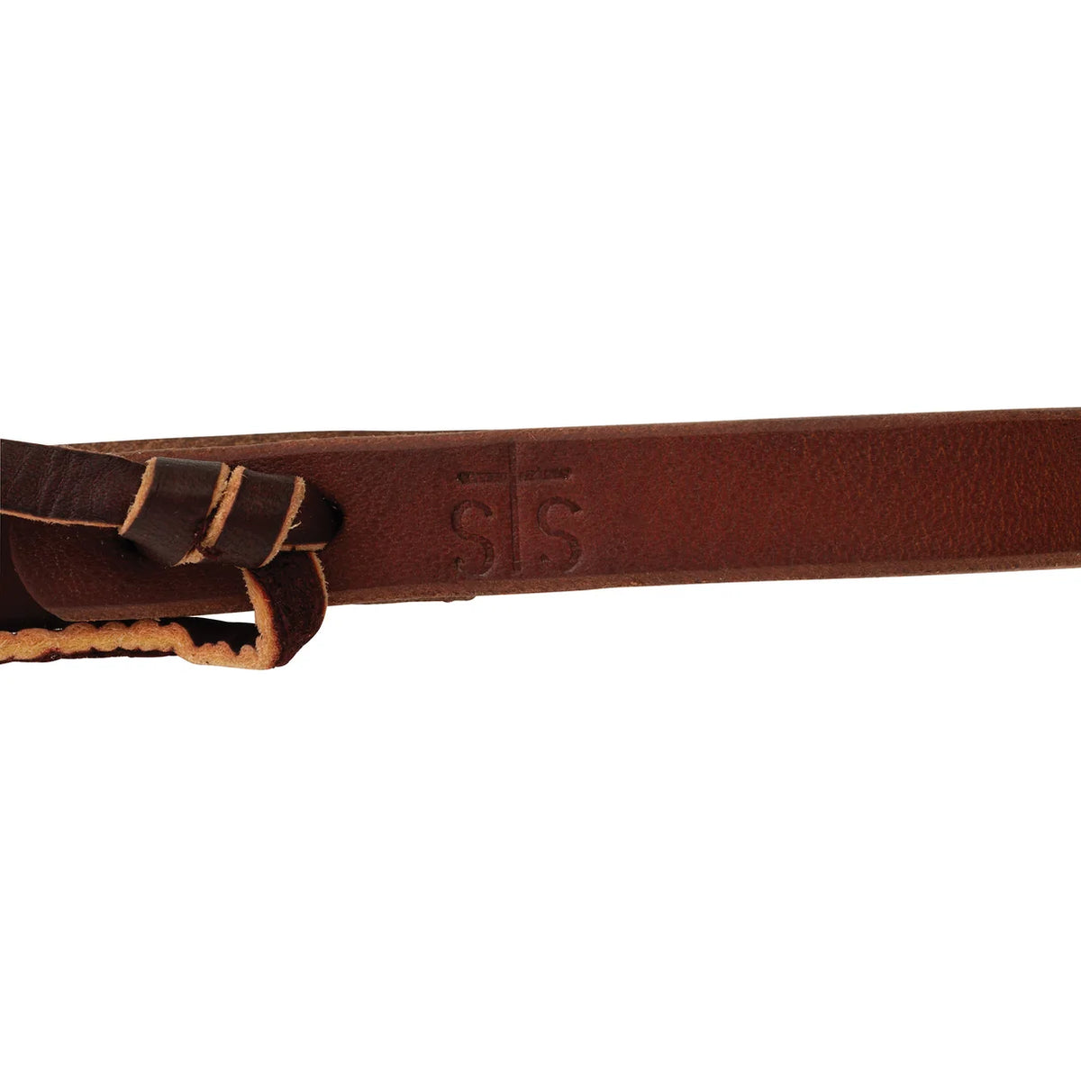 STS Ranch Signature Tack Harness Leather Split Rein, Water Tie Ends, 8' on white background