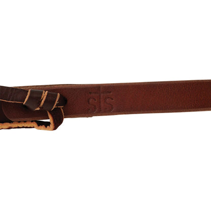 STS Ranch Signature Tack Harness Leather Split Rein, Water Tie Ends, 8' on white background